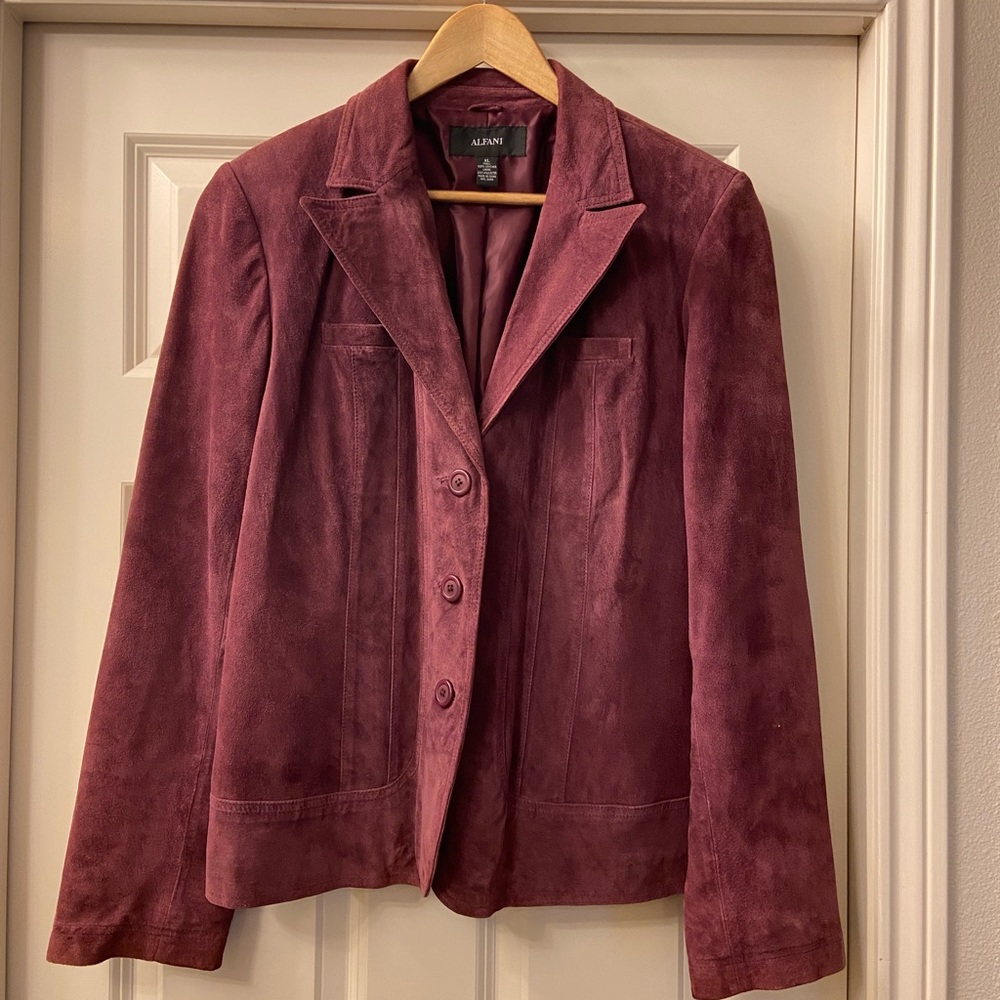 Alfani Dark Pink Suede Jacket